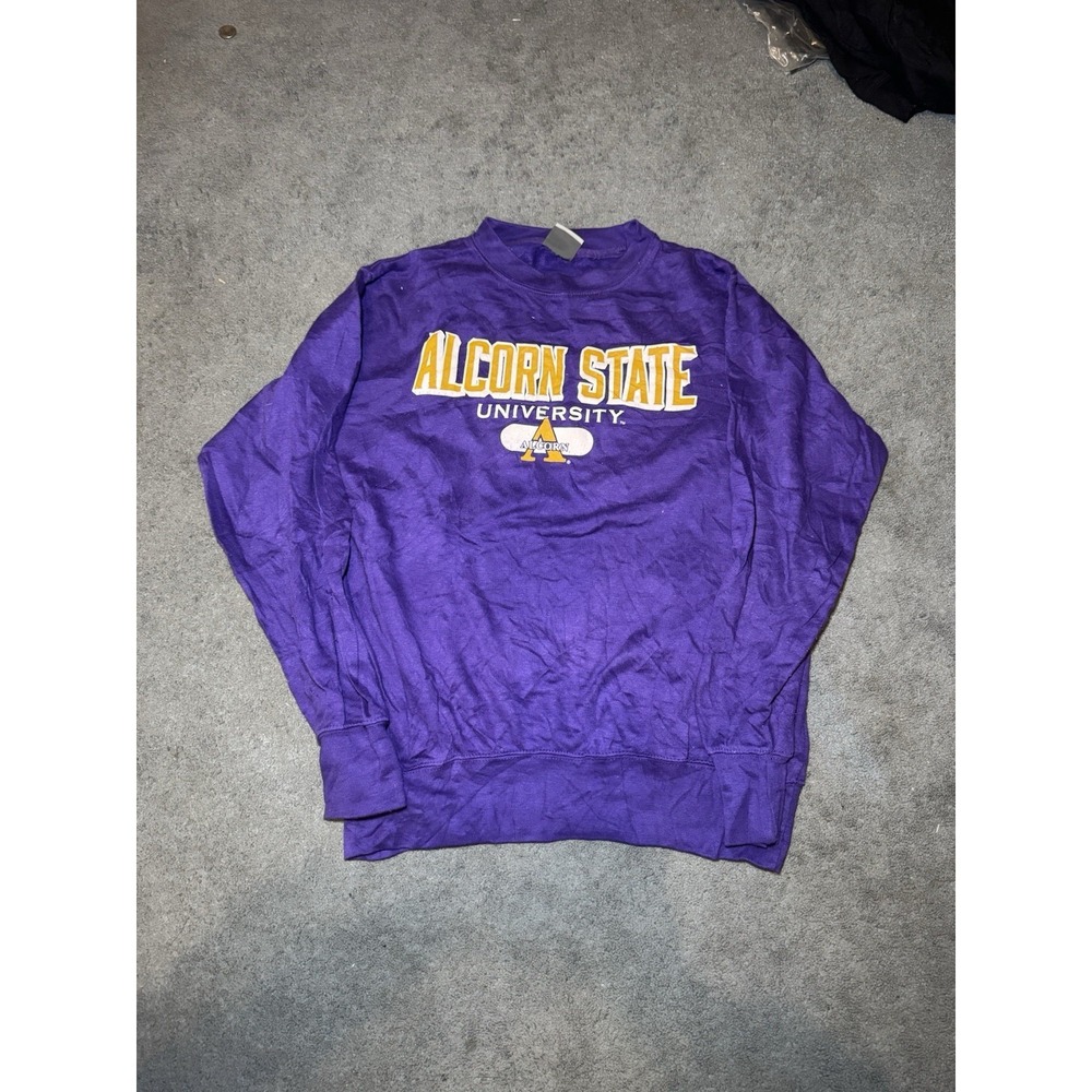 Alcorn State University Sweatshirt MV Sport Purple Mens Small Crewneck